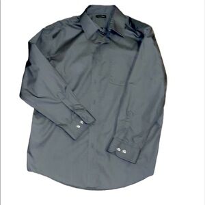 George men’s solid gray monochrome button up dress shirt Size XL
